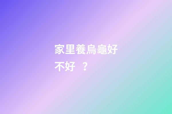 家里養烏龜好不好？
